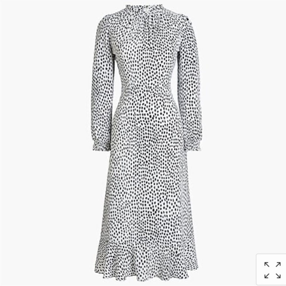 J. Crew Black and White Long Sleeve Dress - Picture 3 of 6